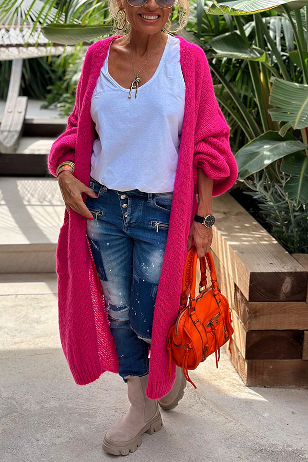 Calling for Love Back Oversized Midi Cardigan with Pockets