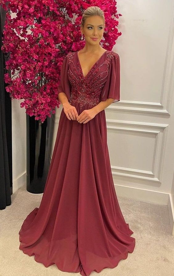 Charming A Line Long Wedding Guest Dress Prom Gowns