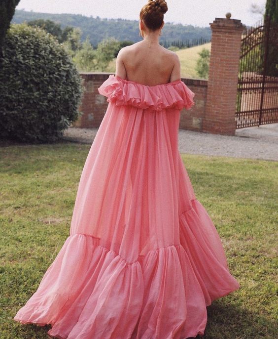 Pink long formal prom dress, long evening party Gown - Fashionpara