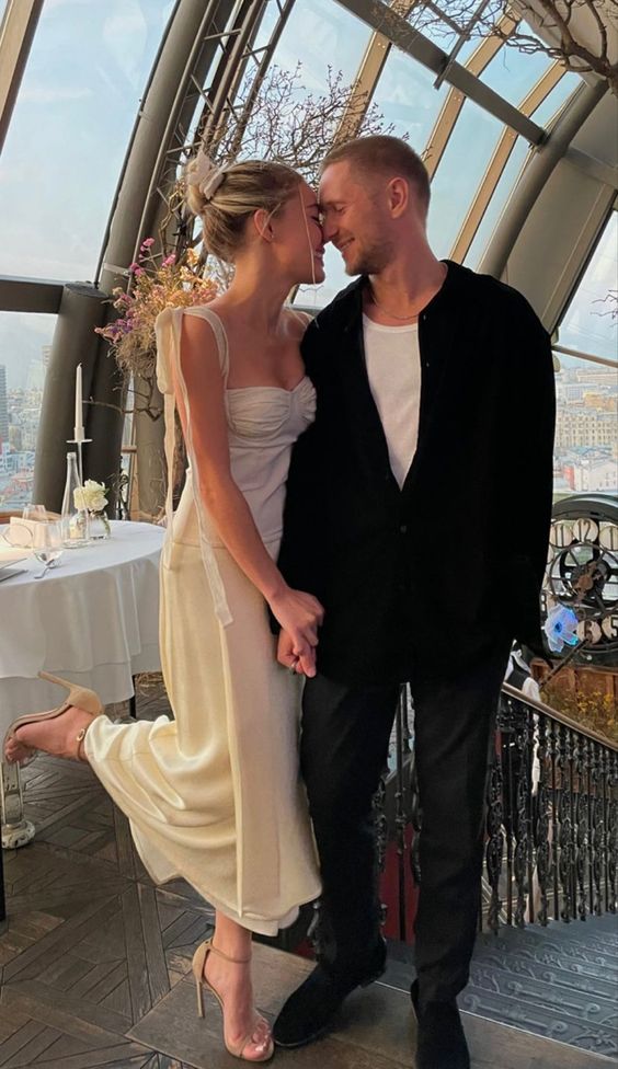 Simple Tea-length Beach Boho Wedding Dresses Bridal Gowns