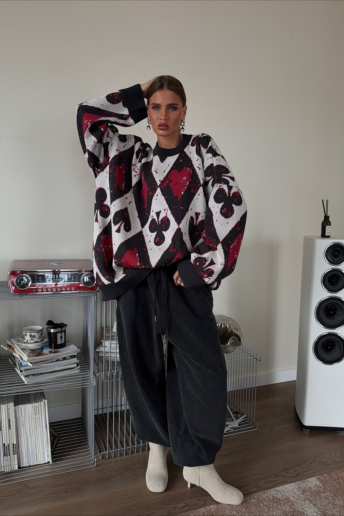 PrincessAce Gothic Plaid Knit Sweater for Trendy Style