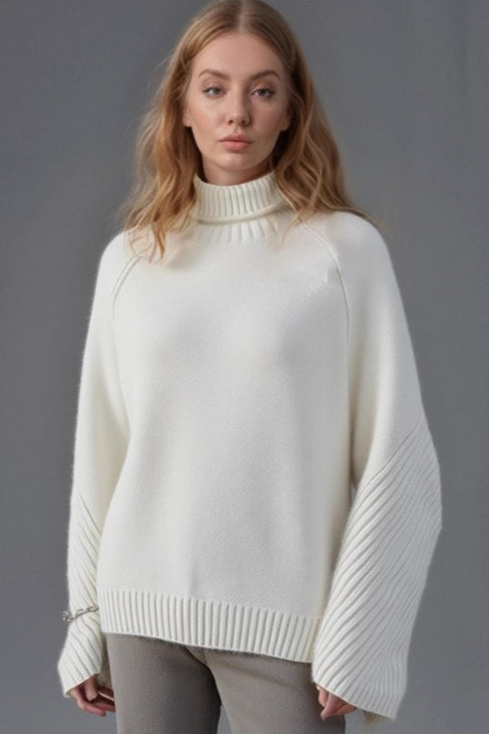 High Neck Loose Knit Sweater
