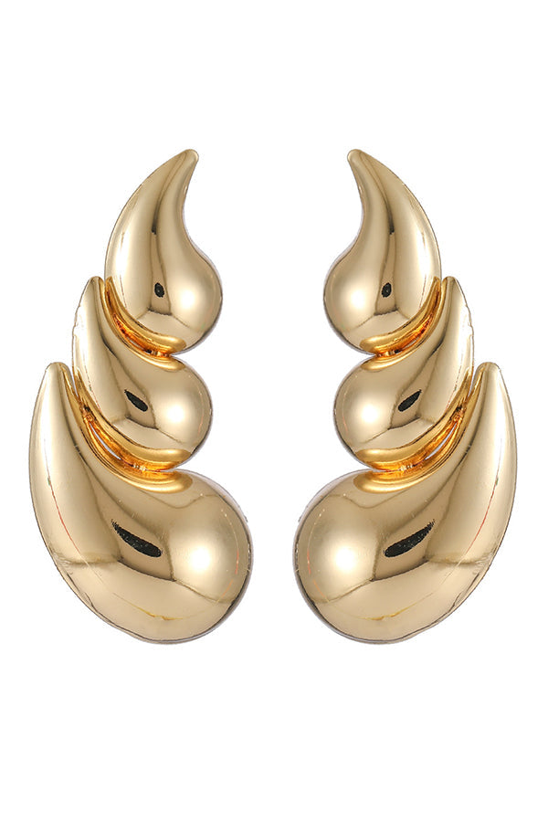 Fashionable Three-layer Drop Gold-plated Earrings