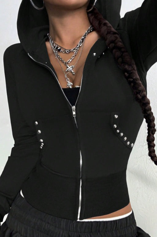 Minimalist Slim Fit Printed Hoodie