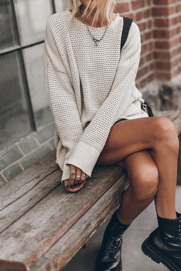 Oversized Slit Side Sweater for Effortless Cozy Style