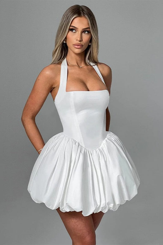 Halter Bow Puff Birthday Dress