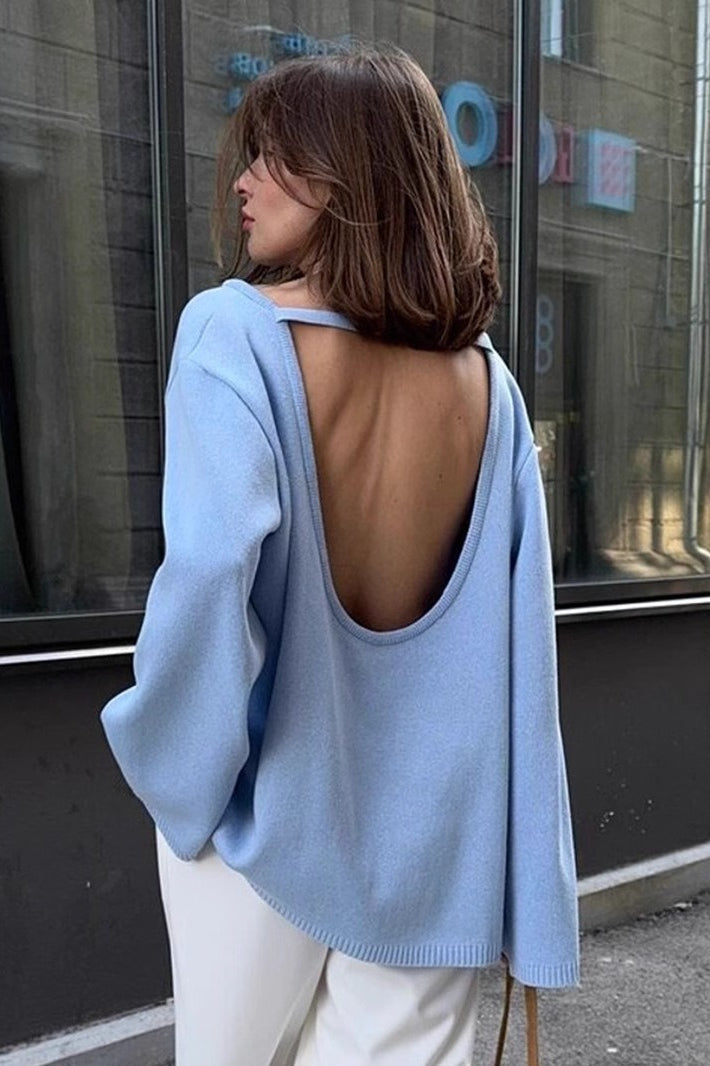 Loose Fit Backless Sweater