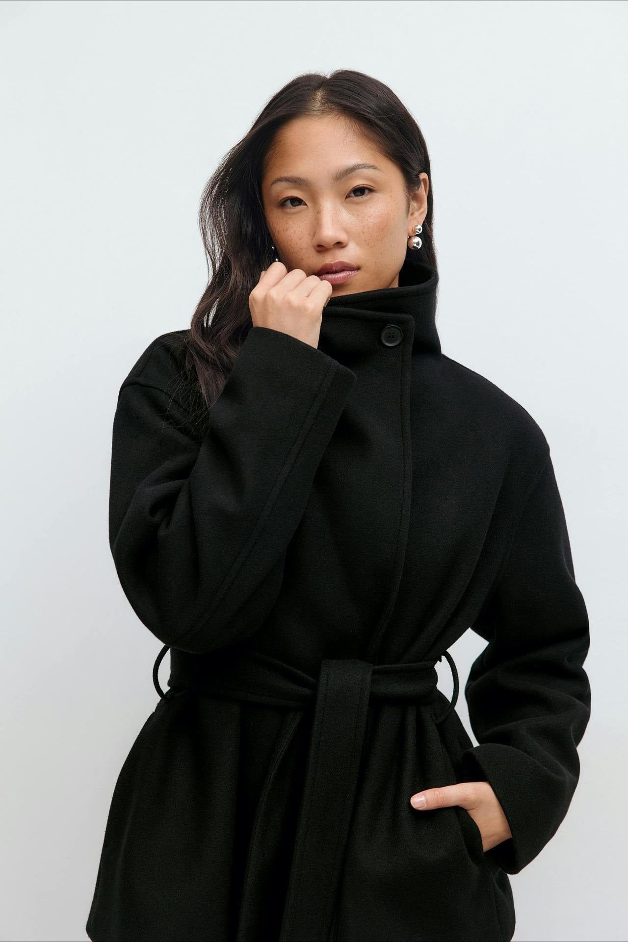 Structured Double Faced Wool Midi Coat - Fashionpara