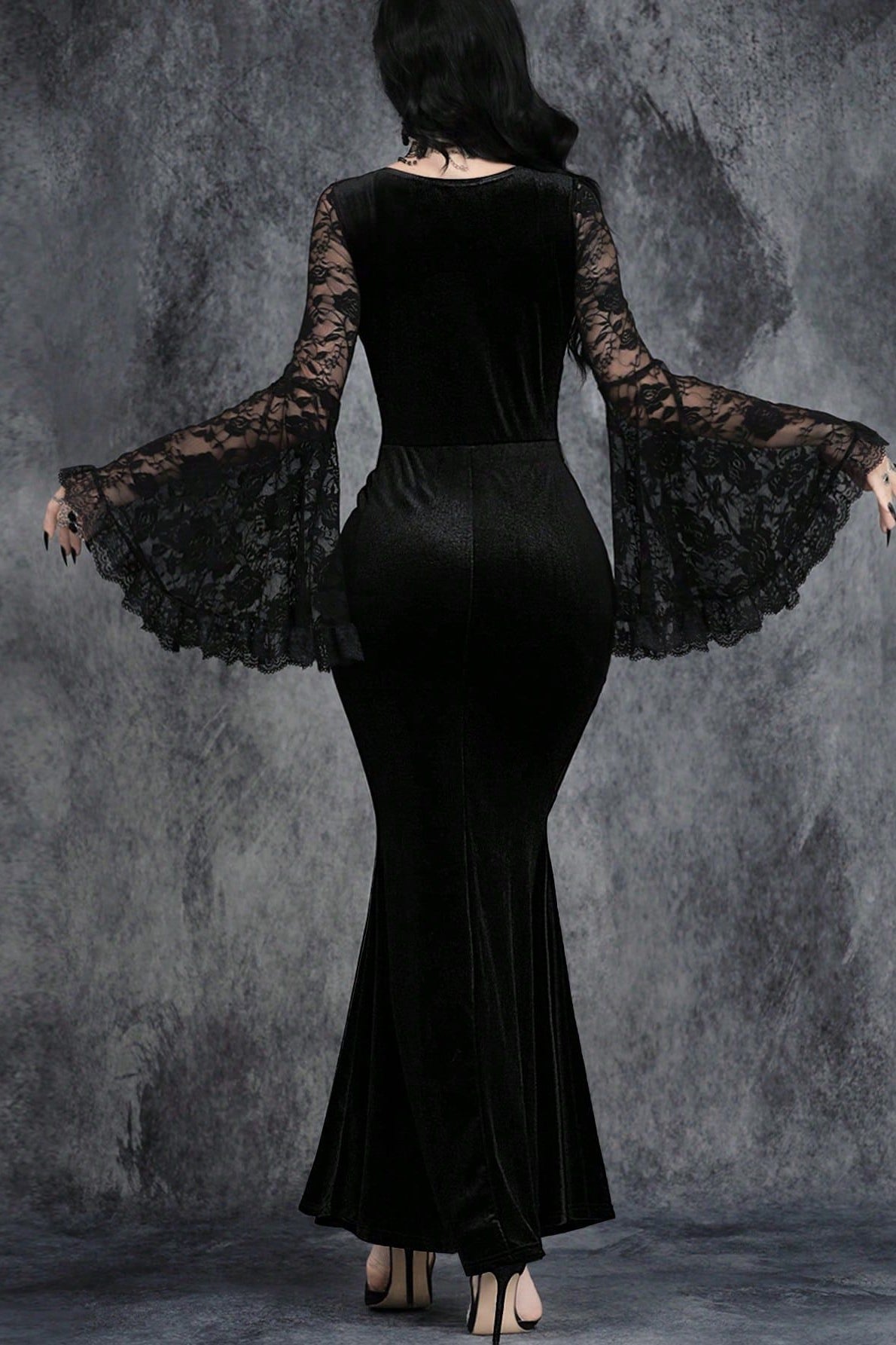 Flare Sleeve Lace Gothic Dress