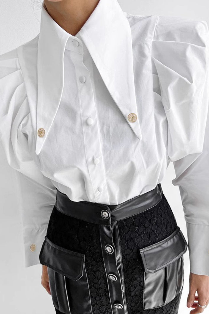 Unique Victorian Point Collar Blouse