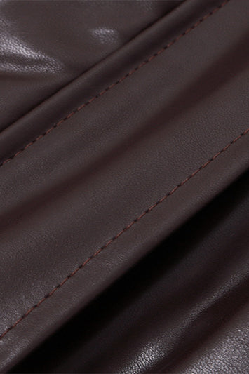 Sleek Glossy Finish PU Moto Coat for Stylish Comfort