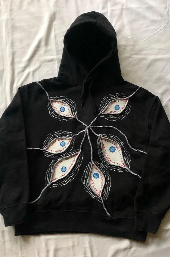 Y2K Devil Eye Print Hoodie - Fashionpara