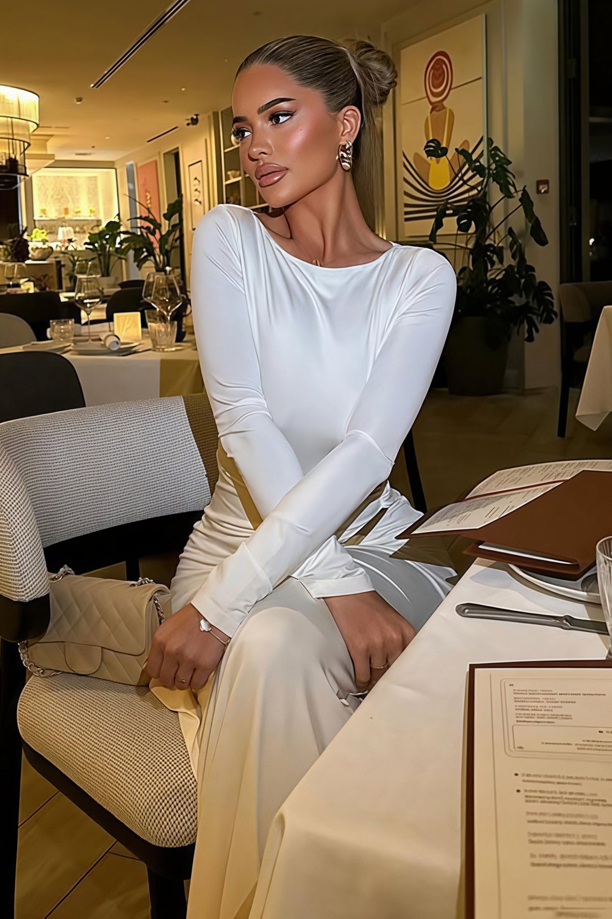 Long Sleeve Cut Out Backless Fishtail Maxi Gown 4