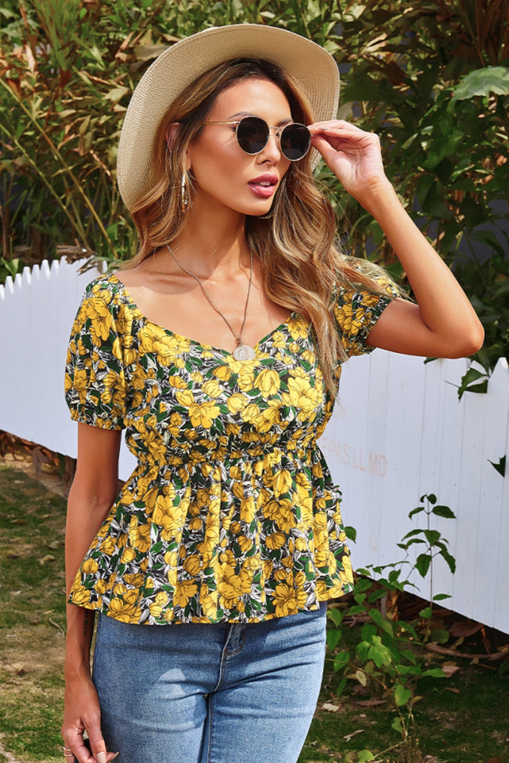 Printed Short-Sleeved Pullover