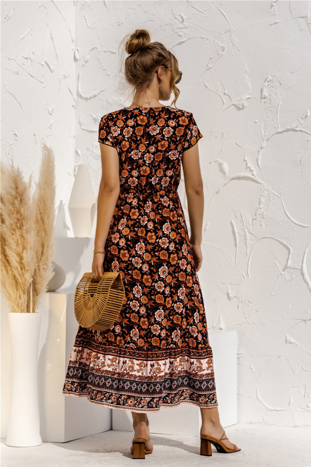 Floral Patchwork Long Dress - Fashionpara