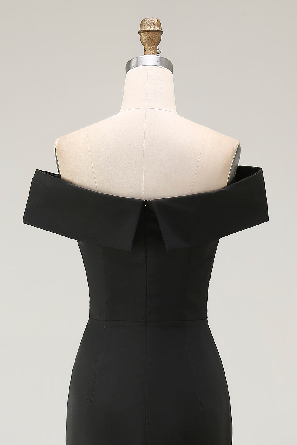 Mermaid Off The Shoulder Long Black Tie Dress With Slit