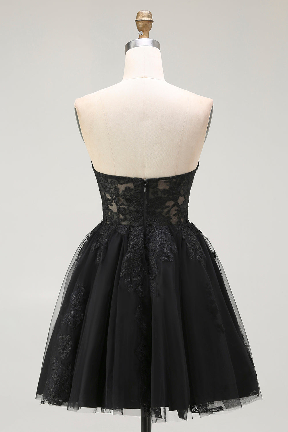 Black Corset A Line Sweetheart Short Homecoming Dress