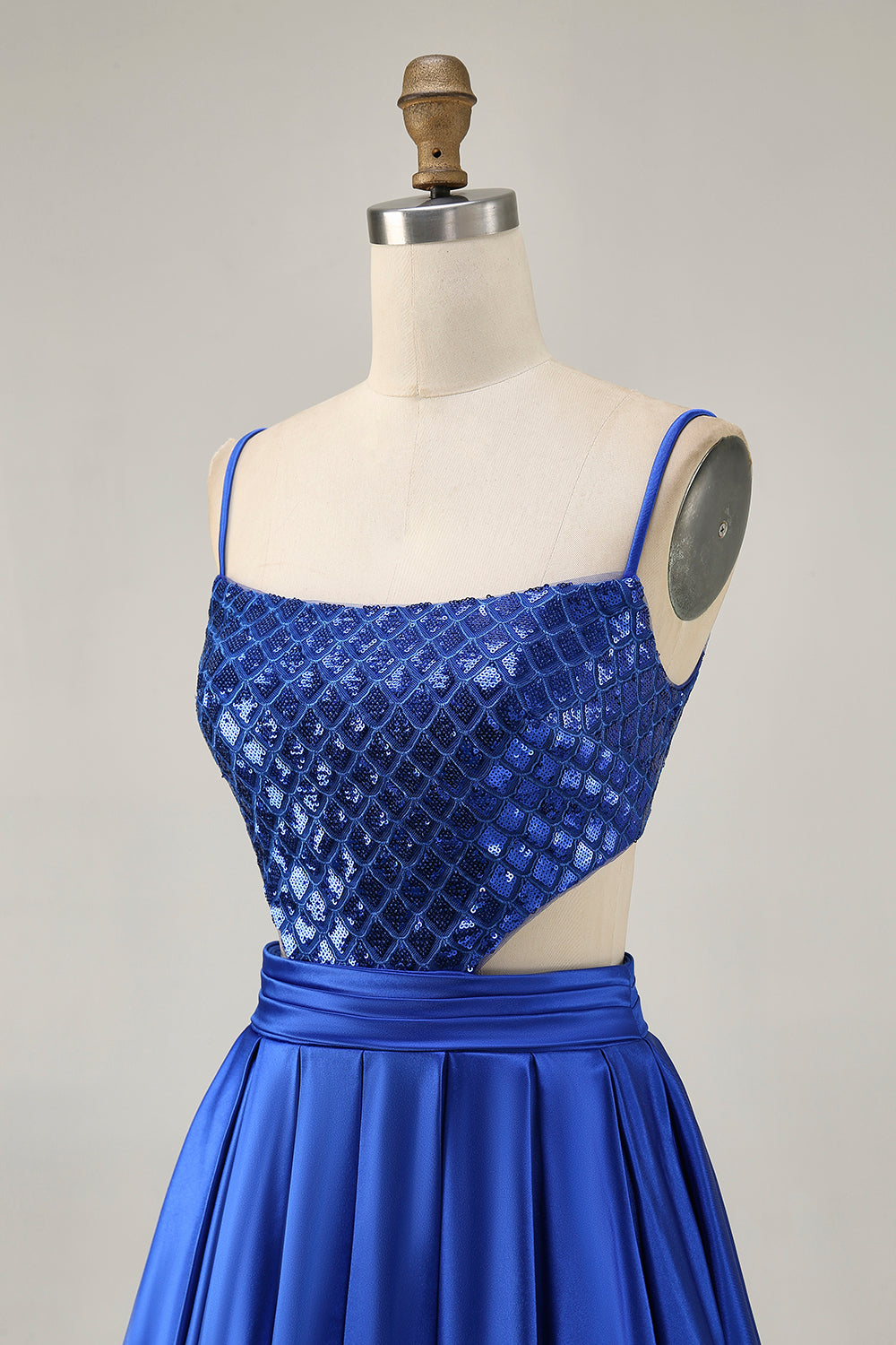 Sparkly Royal Blue A Line Short Homecoming Dress with Sequins