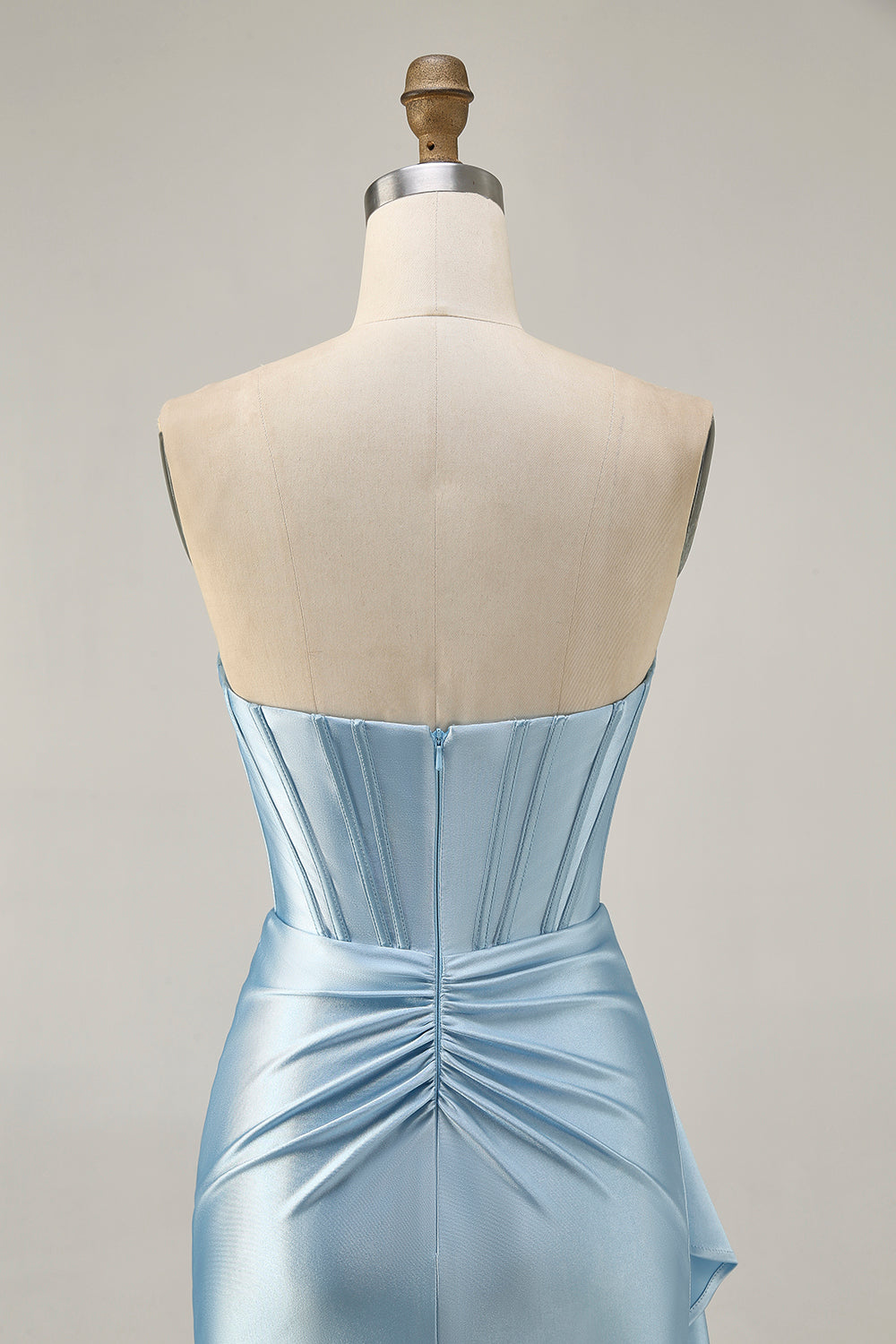 Sparkly Blue Corset Tight Short Homecoming Dress with Ruffles