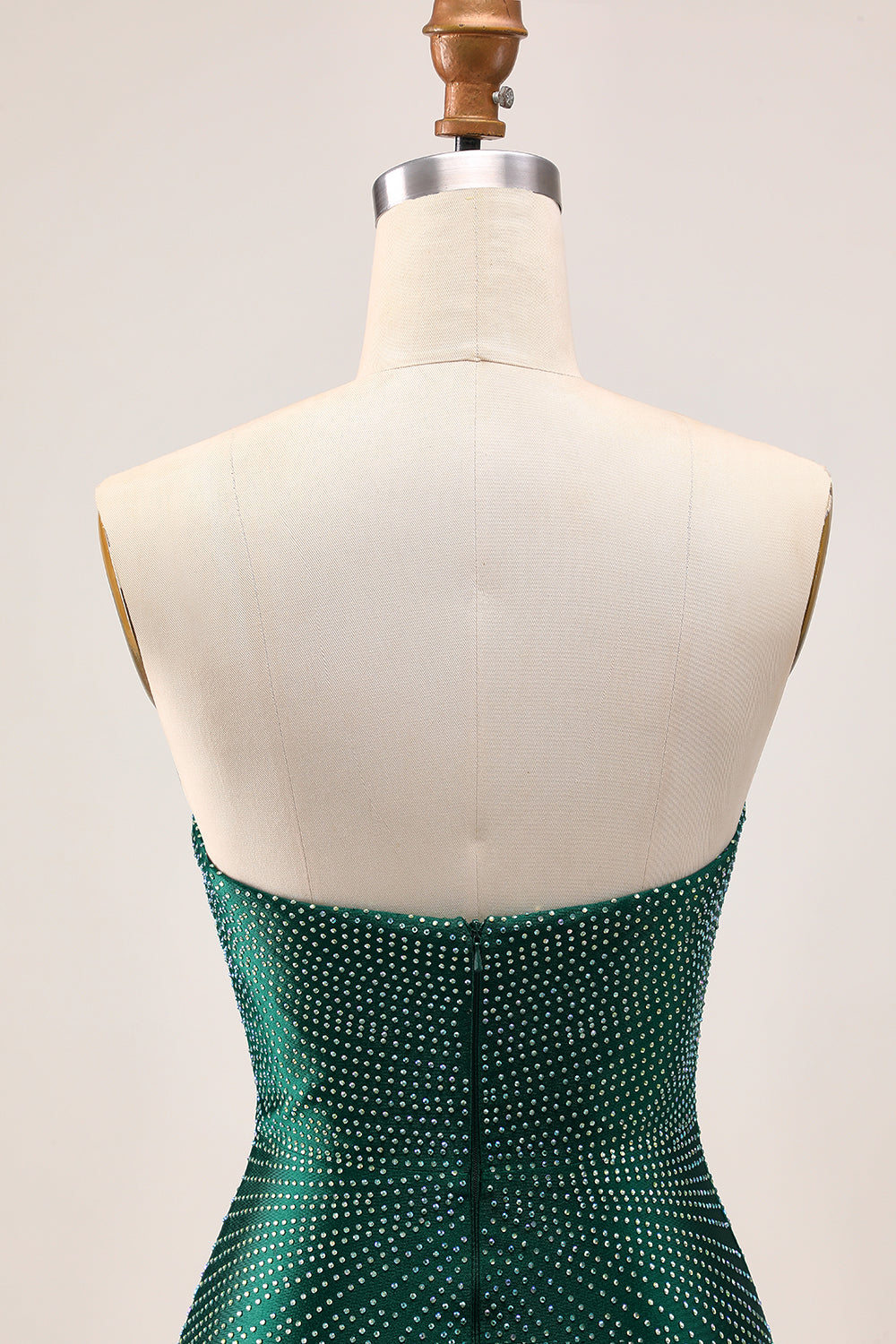 Sparkly Dark Green Tight Satin Short Homecoming Dress with Beading