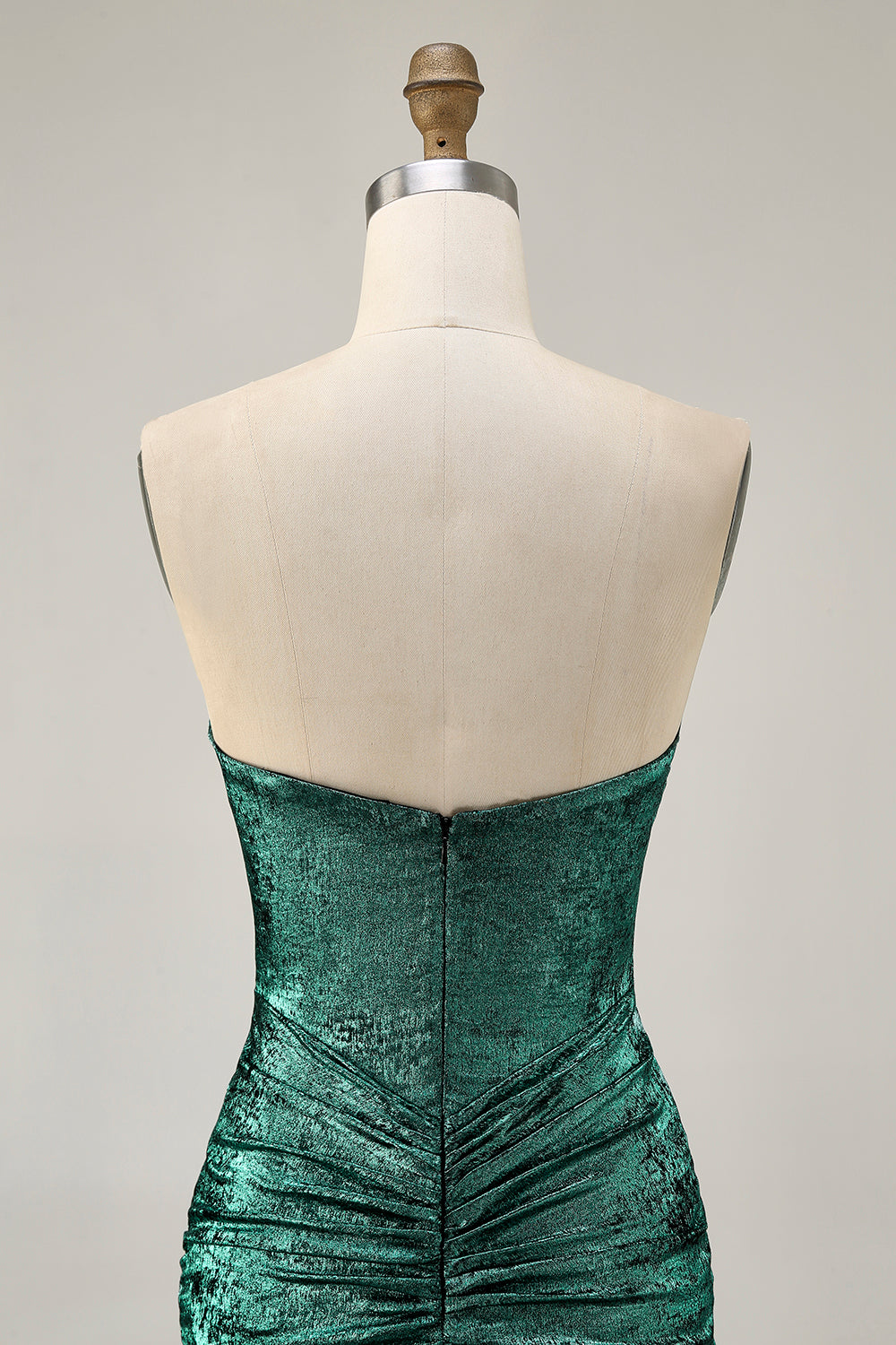 Sparkly Grey Green Tight Strapless Short Homecoming Dress with Beading