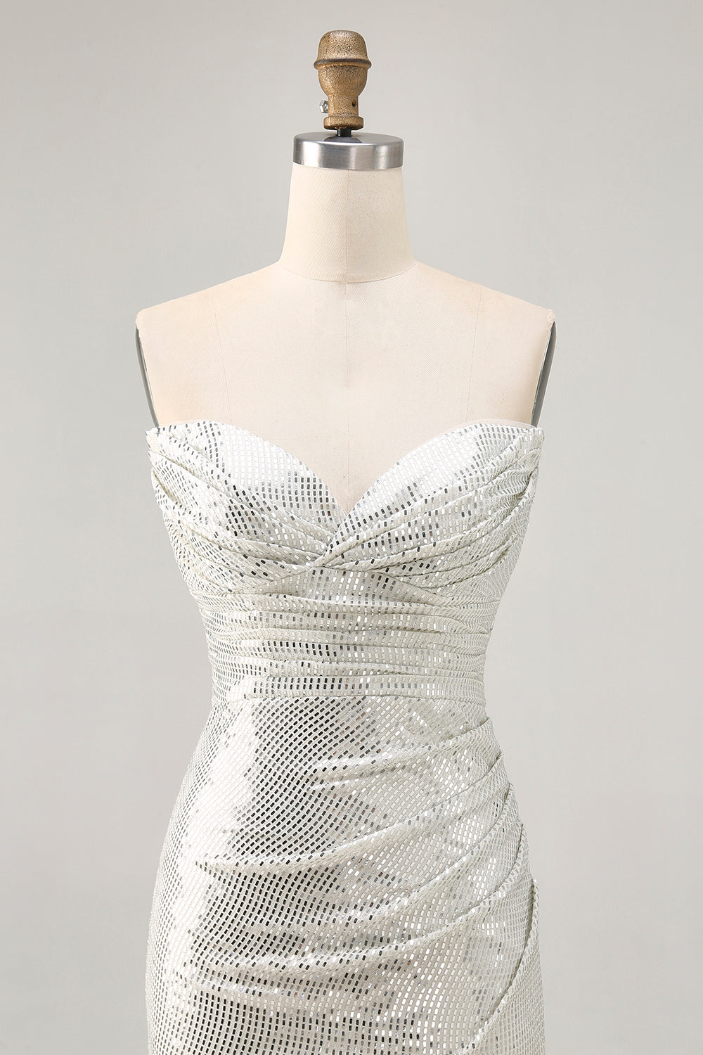 Sparkly Black Sequin Strapless Ruched Tight Short Homecoming Dress