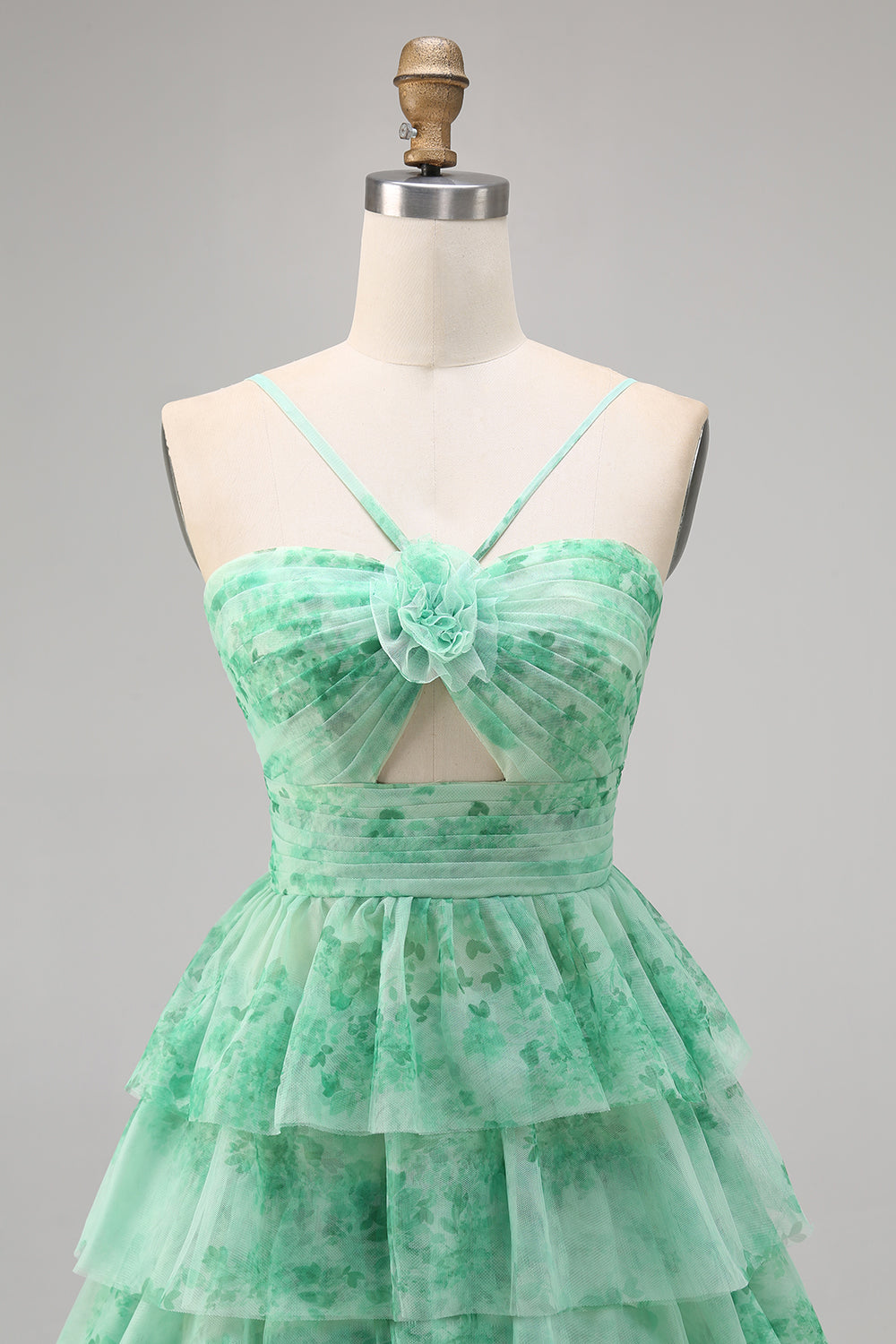 Purple A Line Keyhole Spaghetti Straps Short Homecoming Dress with Ruffles