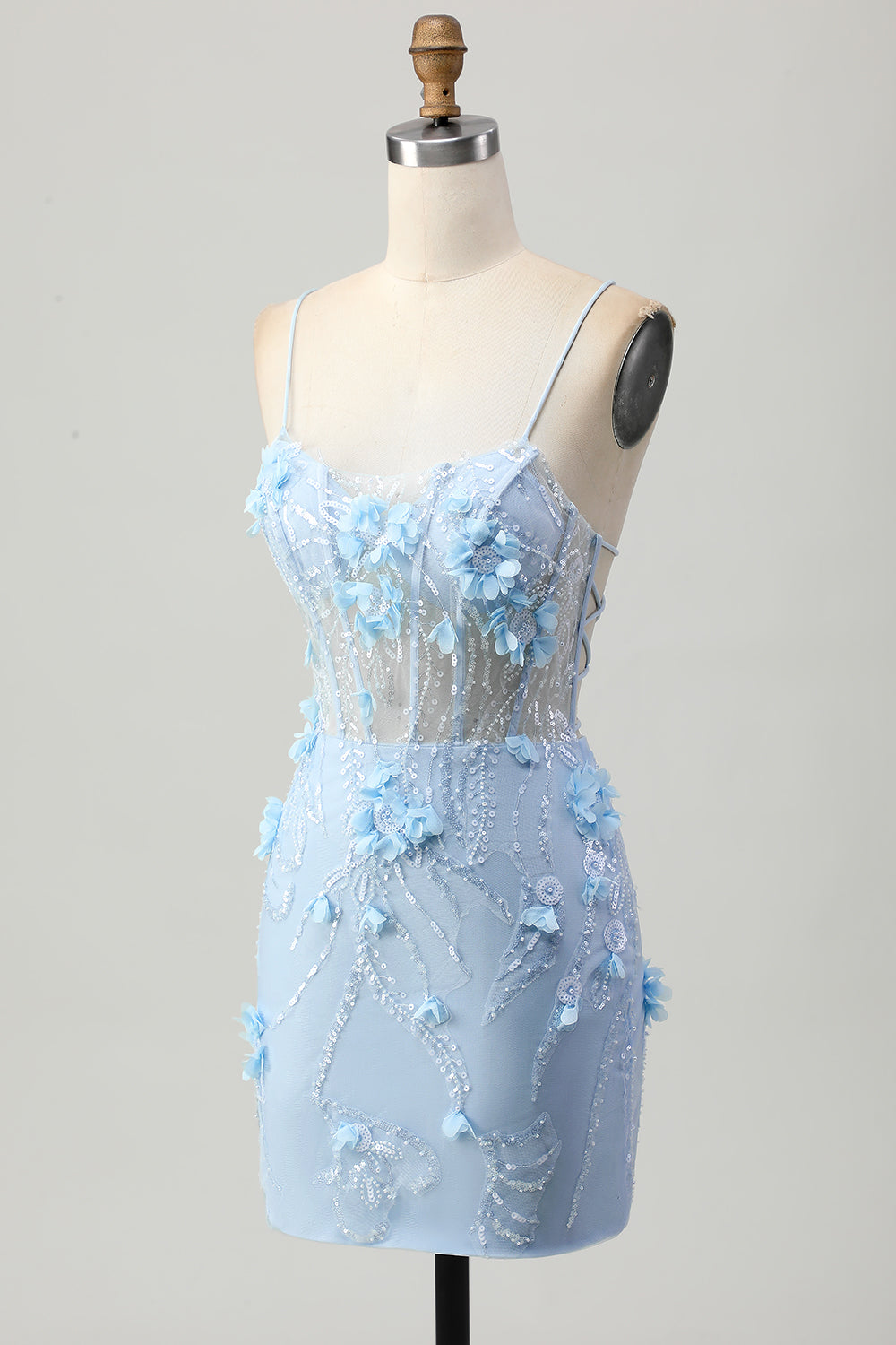 Sequins Beaded Blush Bodycon Short Corset Homecoming Dress