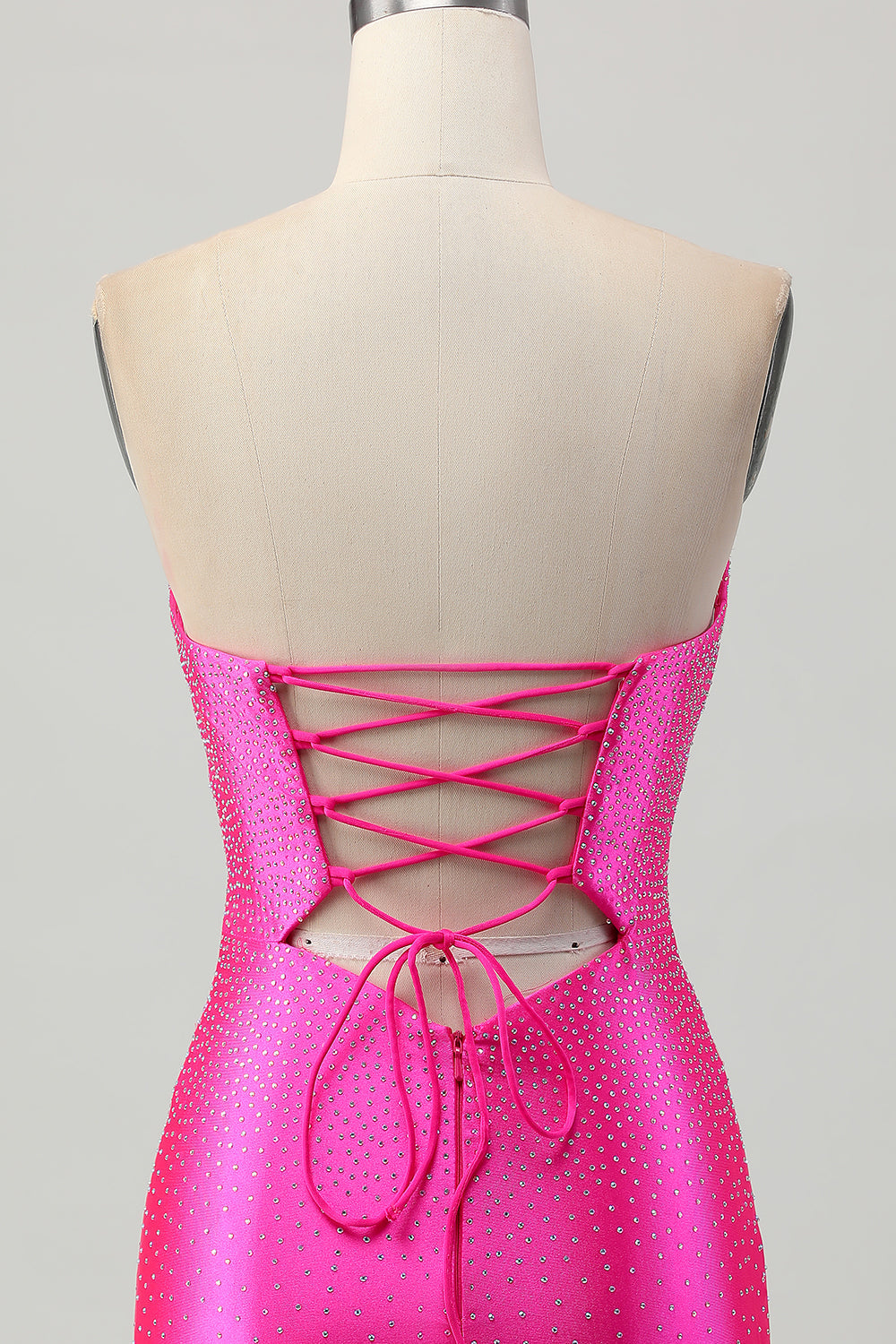 Sparkly Fuchsia Tight Sweetheart Short Beaded Homecoming Dress with Keyholes
