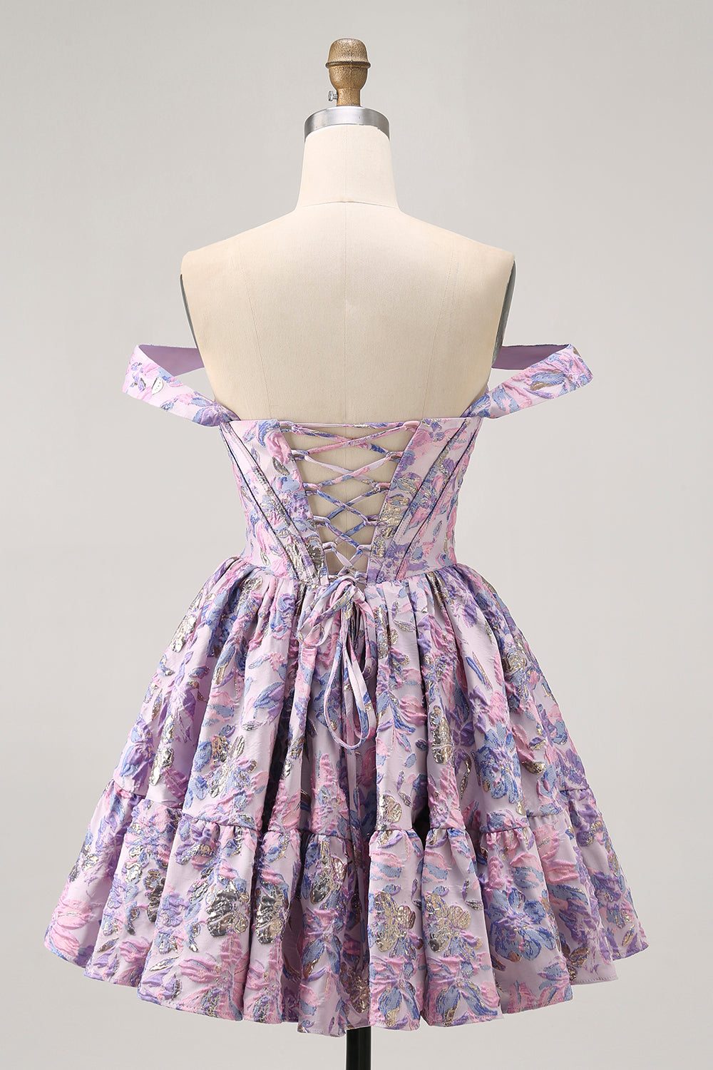 Dark Green Floral Removable Straps Short Corset Homecoming Dress