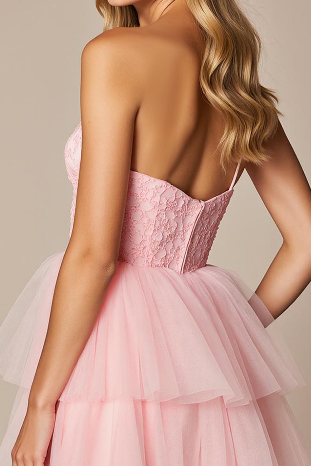 Pink A Line Tulle Sweetheart Short Homecoming Dress with Ruffles