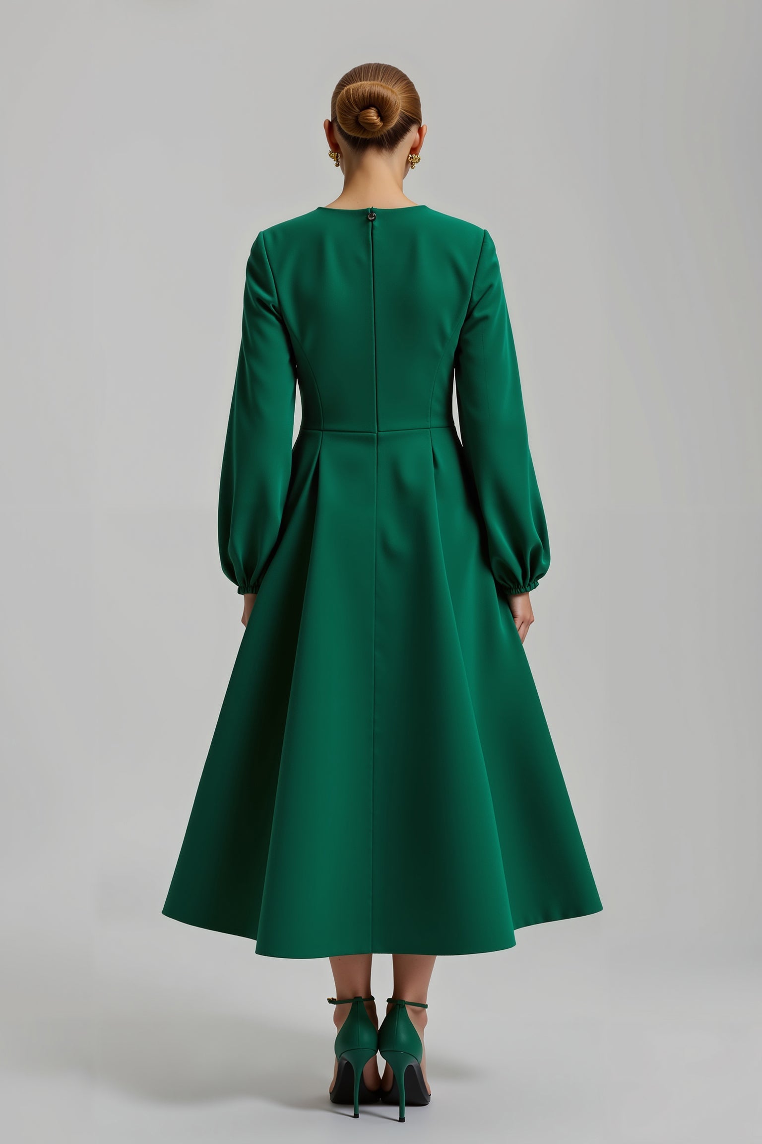 Sparkly Dark Green Long Sleeves Holiday Party Dress with Beading