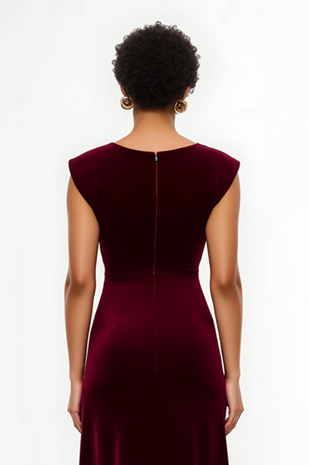 Simple Burgundy Sheath Asymmetrical Long Holiday Party Dress
