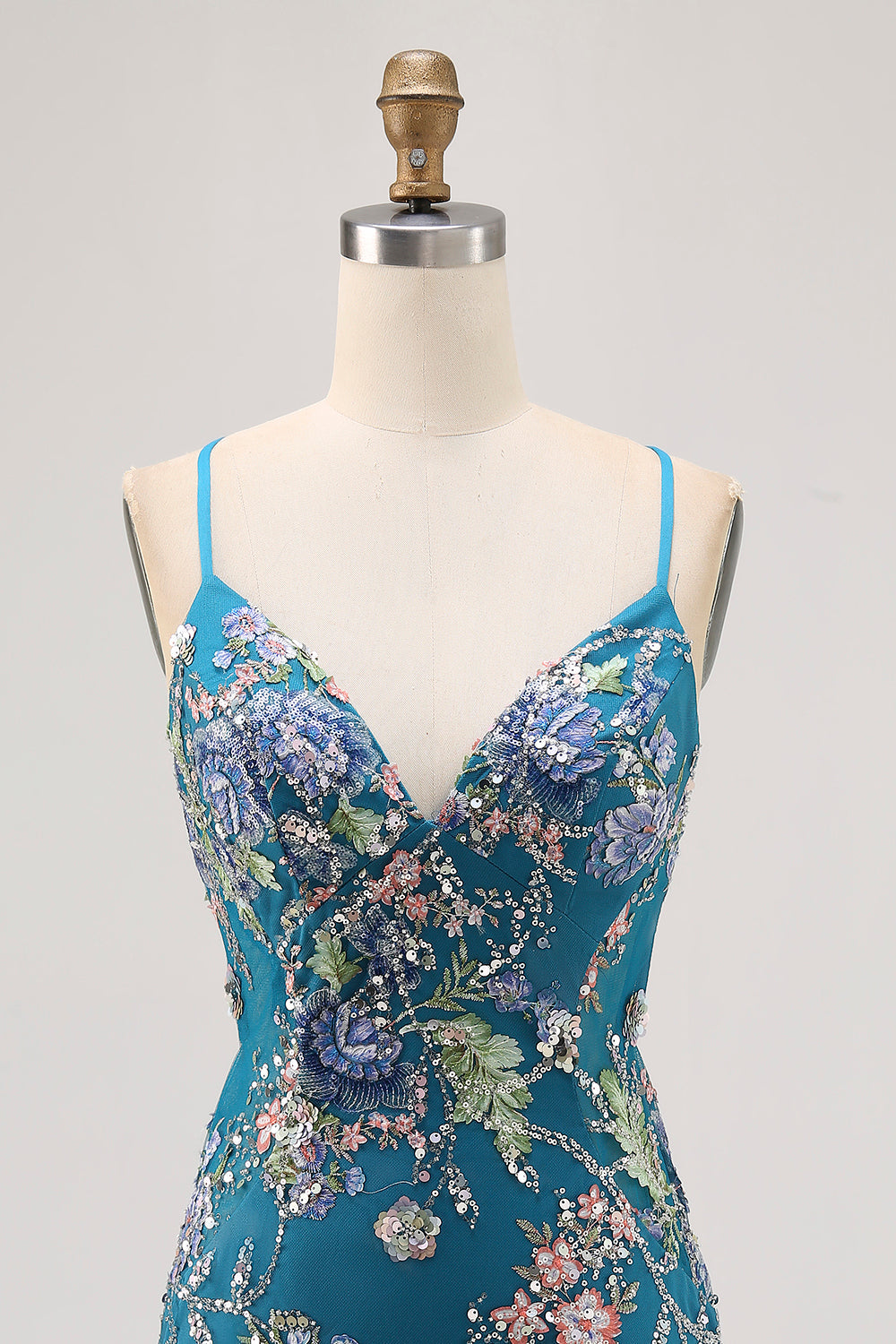 Sparkly Lilac Tight Beaded Floral Short Homecoming Dress with Sequins
