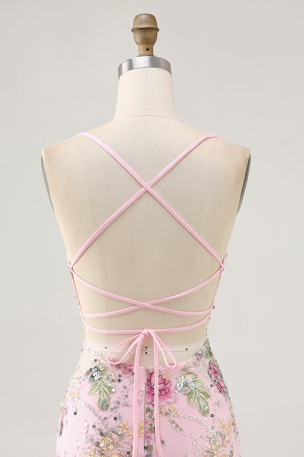 Sparkly Pink Floral Tight Short Homecoming Dress with Beading