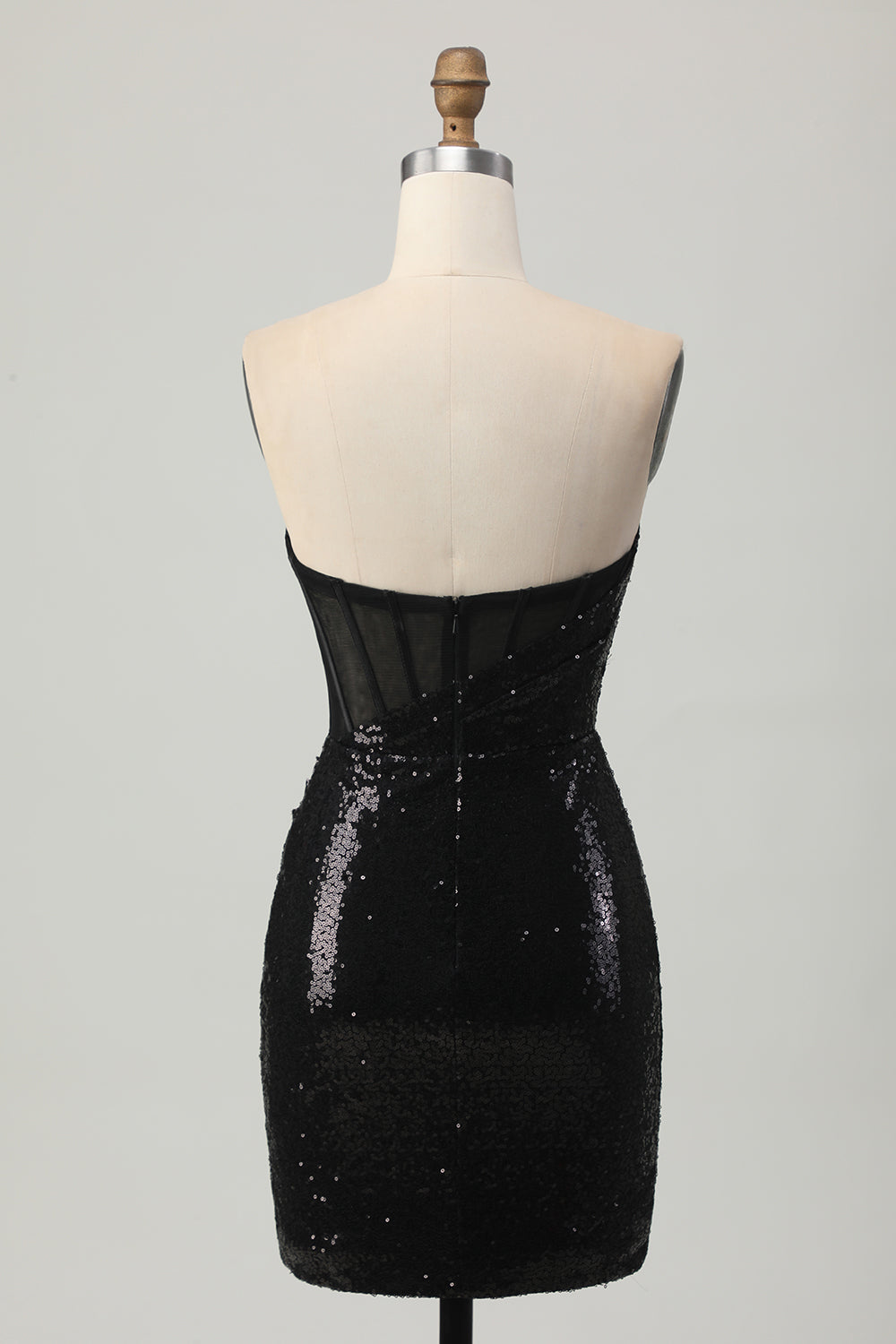 Sparkly Black Sequins Sweetheart Tight Short Homecoming Dress