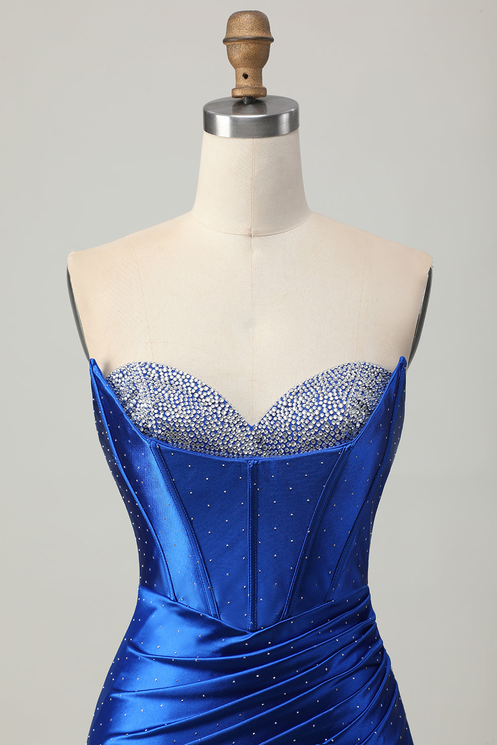 Sparkly Royal Blue Tight Short Corset Homecoming Dress with Beading
