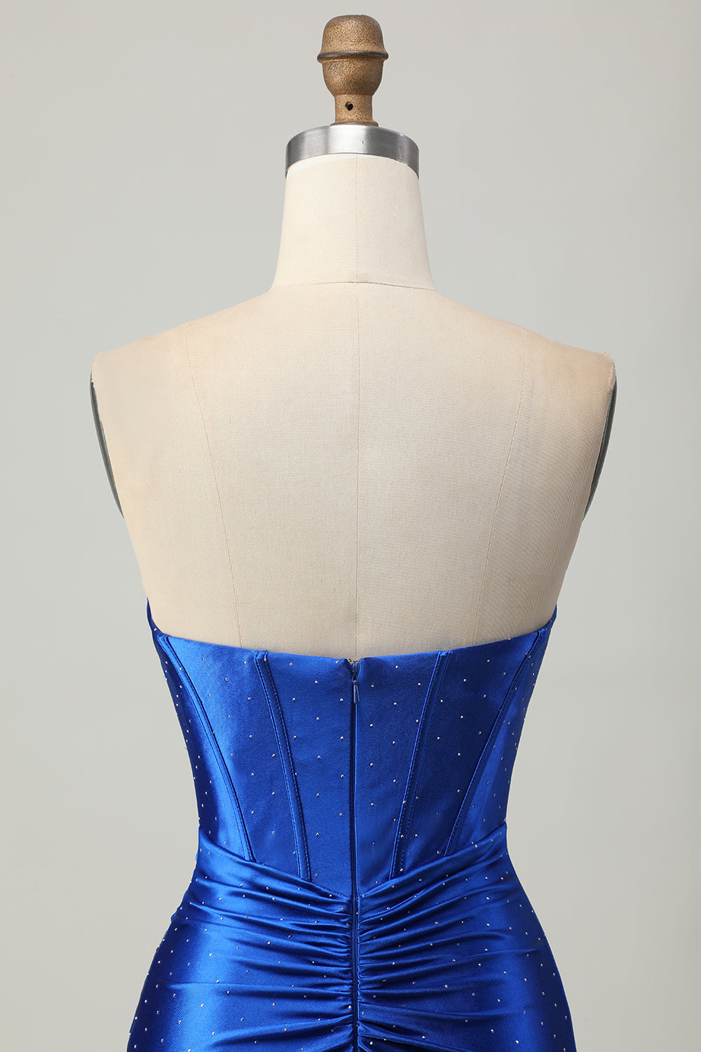 Sparkly Royal Blue Tight Short Corset Homecoming Dress with Beading