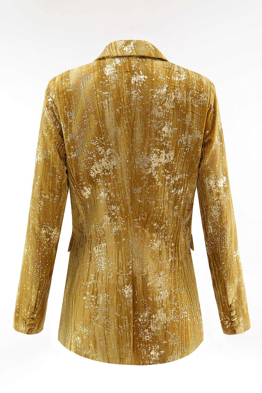 Sparkly Yellow 2 Piece Notched Lapel Women Prom Suits