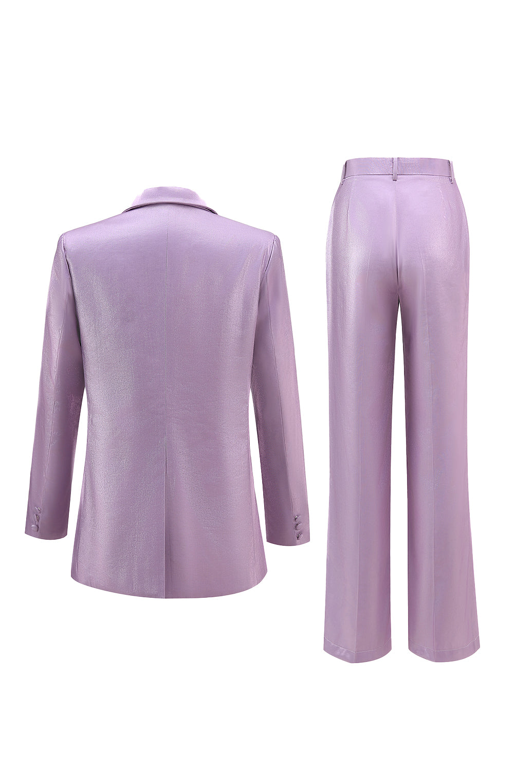 Wisteria 2 Piece Satin Peak Lapel Women Prom Suits