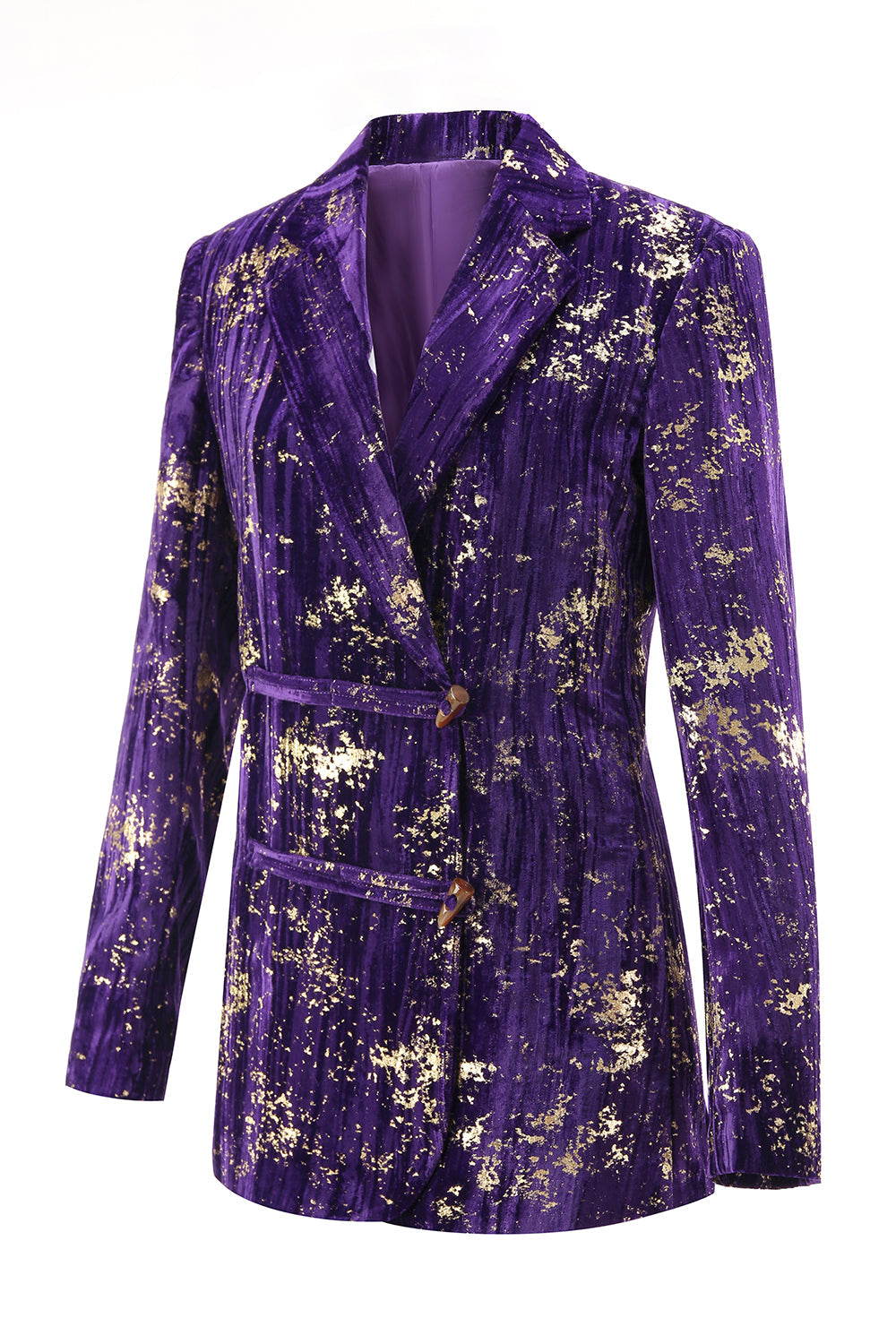 Purple 2 Piece Notched Lapel Women Prom Suits with Sleeves