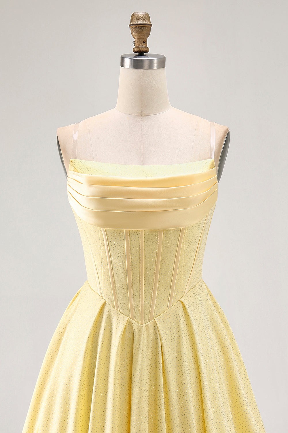 Sparkly Yellow A Line Corset Short Homecoming Dress with Beading
