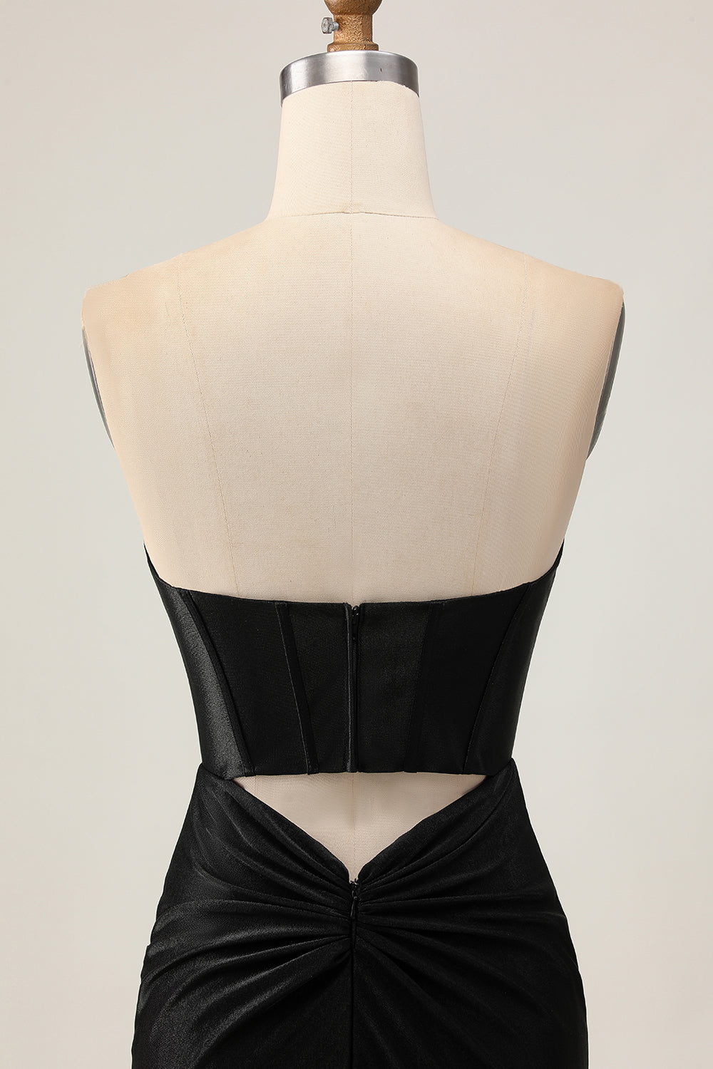 Black Corset Bodycon Cut Out Beaded Homecoming Dress