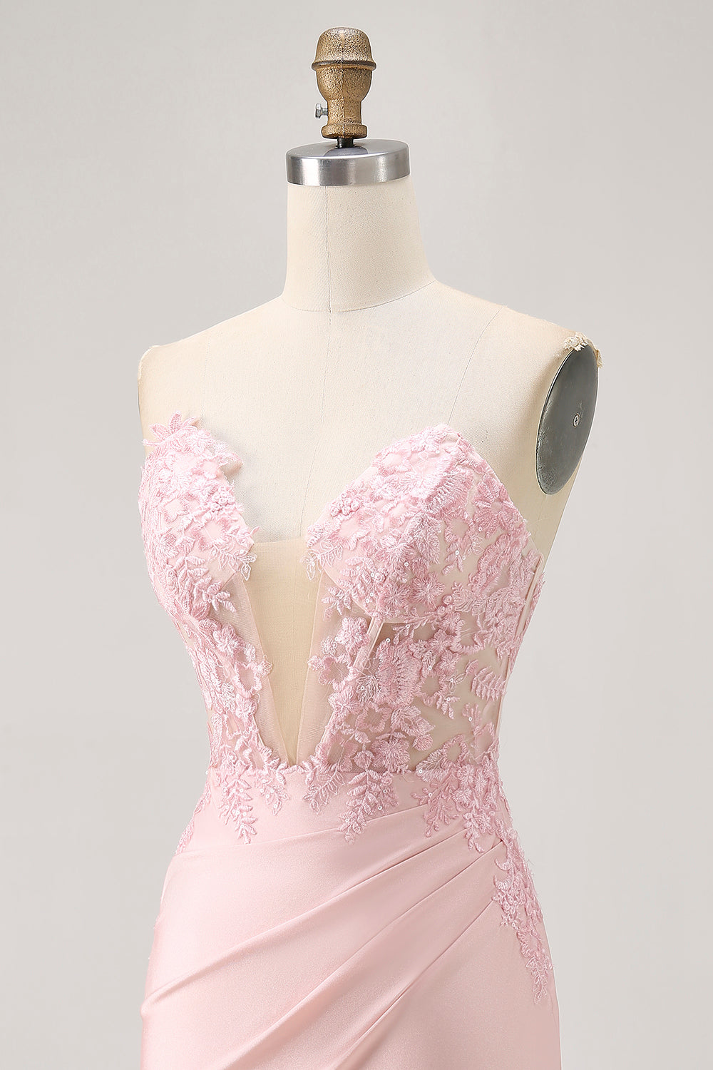 Appliqued Corset Blush Bodycon Homecoming Dress