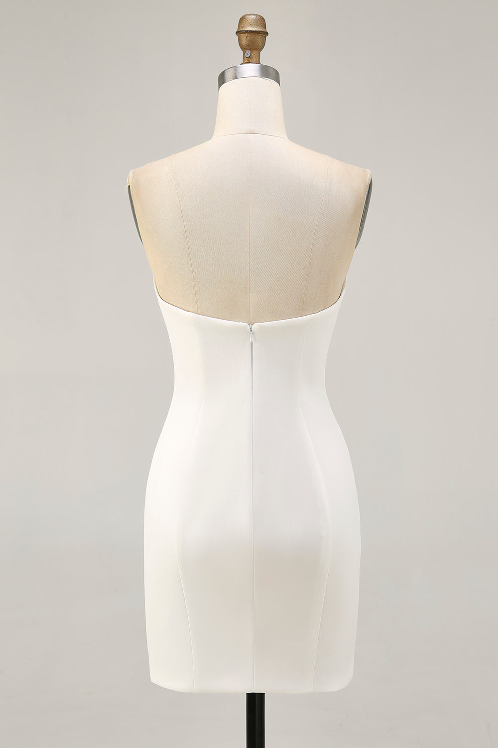 Sparkly White Floral Strapless Short Tight Homecoming Dress with Sequins