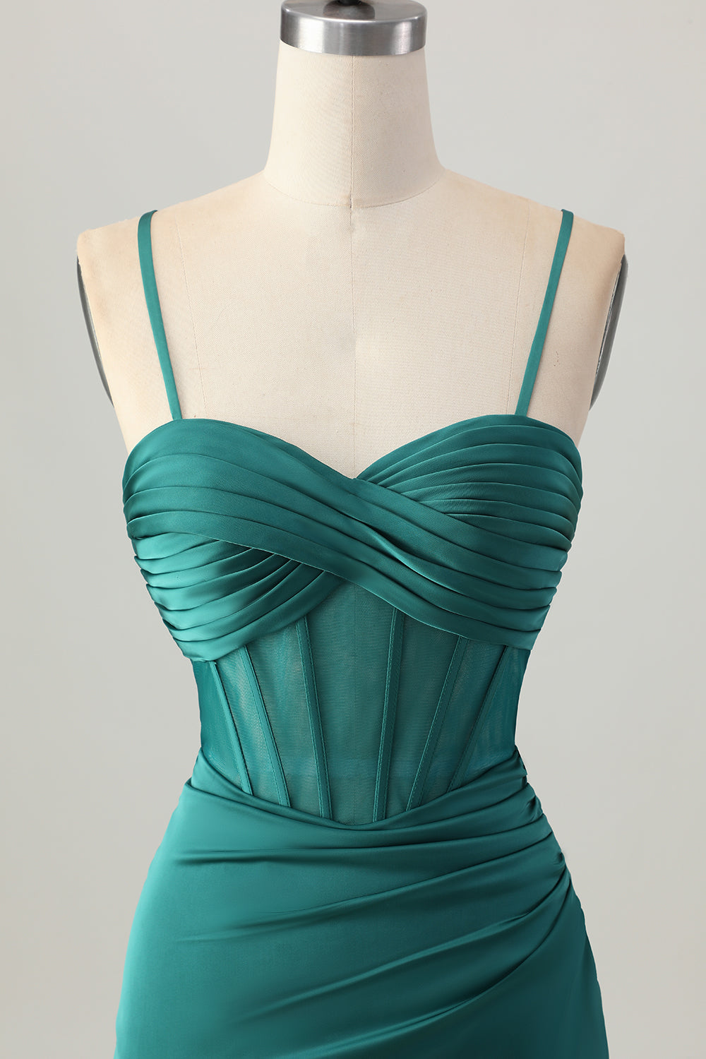 Dark Green Corset Satin Tight Short Homecoming Dress