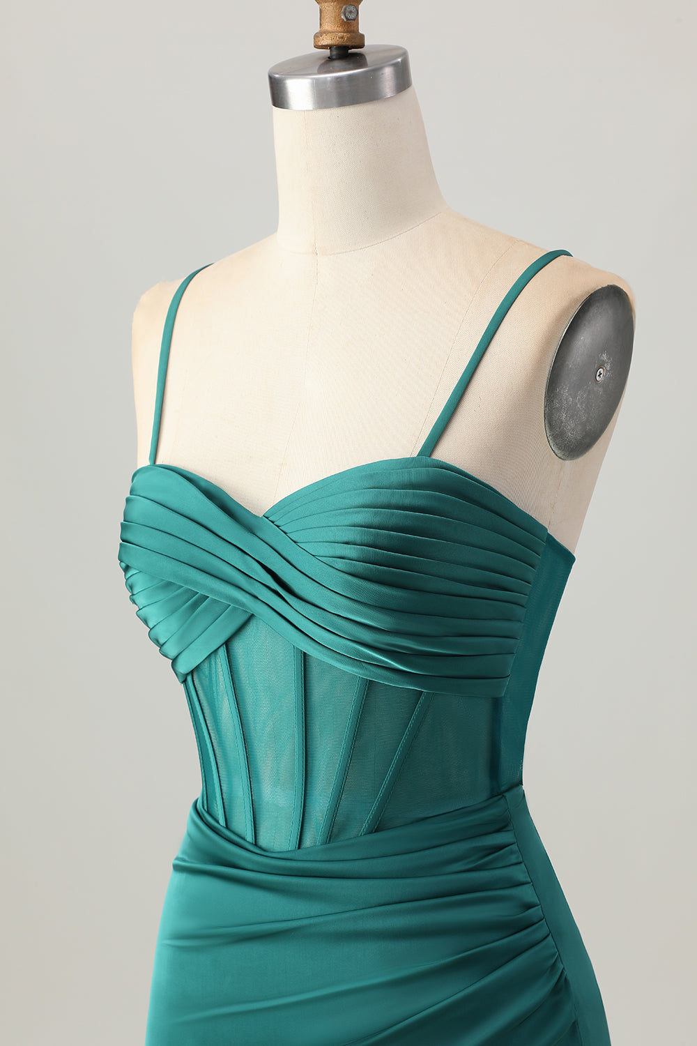 Dark Green Corset Satin Tight Short Homecoming Dress