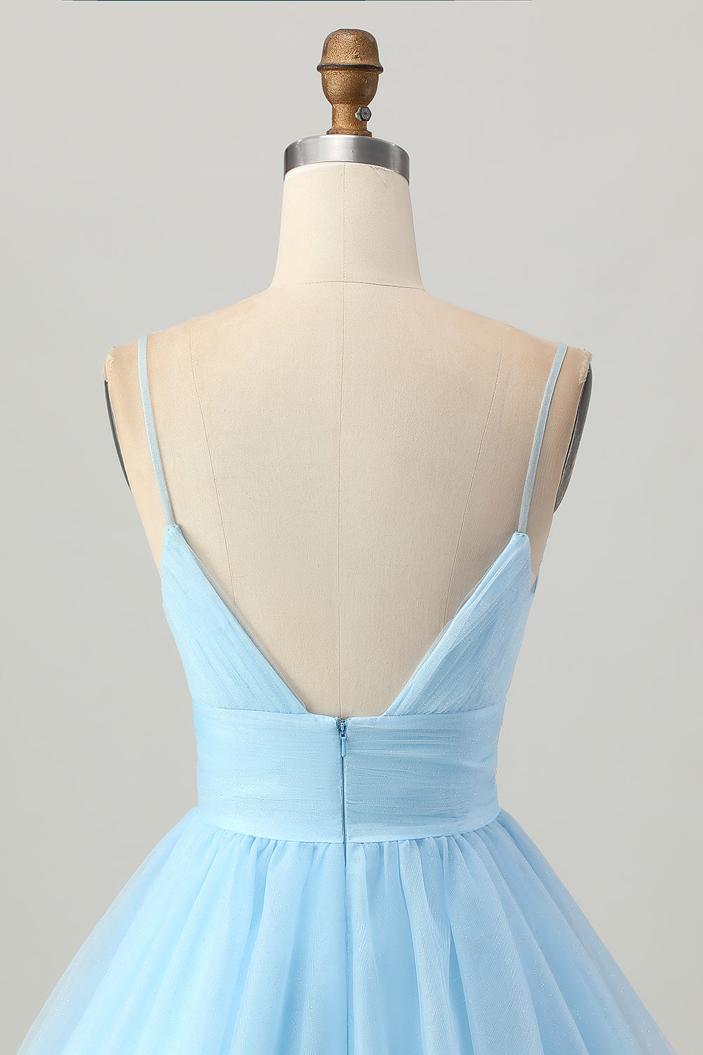 Sky Blue A Line Spaghetti Straps Short Homecoming Dress