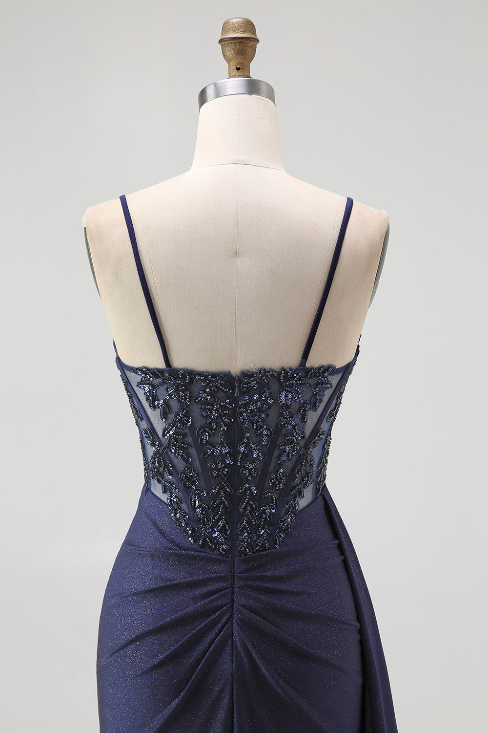 Burgundy Corset Mermaid Long Prom Dress with Beading