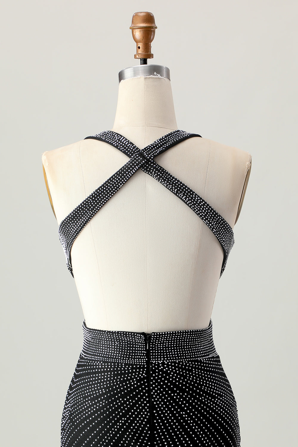 Black Bodycon V-Neck Beaded Homecoming Dress
